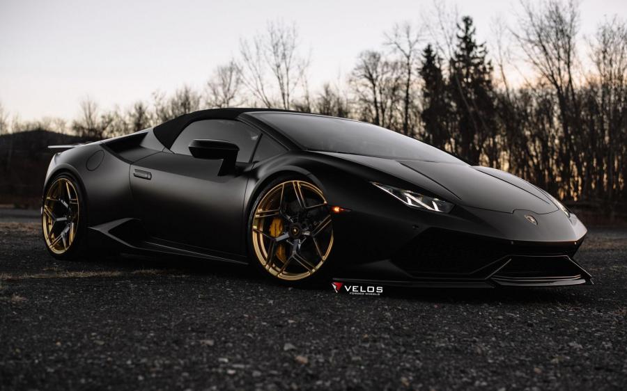 Lamborghini Huracan LP610-4 Matte Black on Velos Wheels (VXS02) '2019